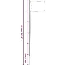 vidaXL sektionsinddelt flagstang 6,23 m aluminium sølvfarvet - Flag & vimpler