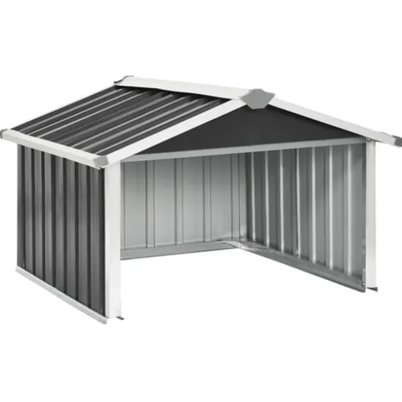 vidaXL skur til robotplæneklipper 92x97x63 cm galvaniseret stål grå - Skure & Redskabsskure