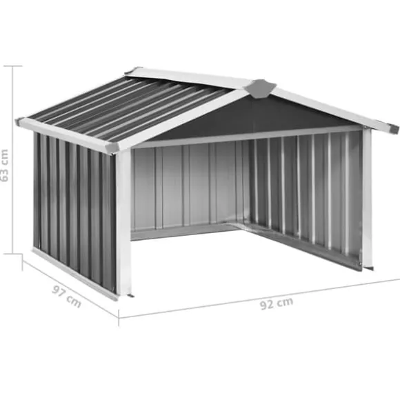 vidaXL skur til robotplæneklipper 92x97x63 cm galvaniseret stål grå - Skure & Redskabsskure