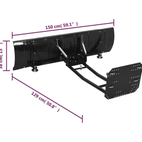 vidaXL sneplov til ATV 150x38 cm sort - Sneskovle