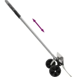 vidaXL sneskovl med udvideligt håndtag 61 cm stålblad sølvfarvet - Sneskovle