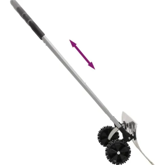 vidaXL sneskovl med udvideligt håndtag 61 cm stålblad sølvfarvet - Sneskovle