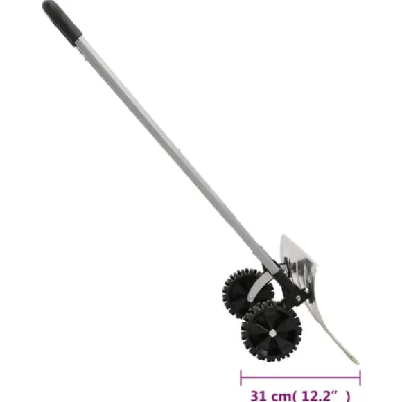 vidaXL sneskovl med udvideligt håndtag 61 cm stålblad sølvfarvet - Sneskovle