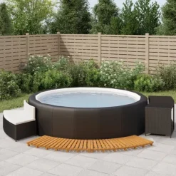vidaXL spakant polyrattan og massivt akacietræ sort