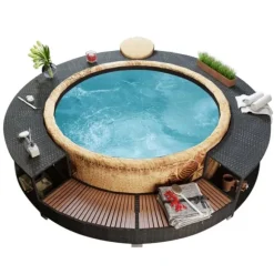 vidaXL spakant polyrattan sort