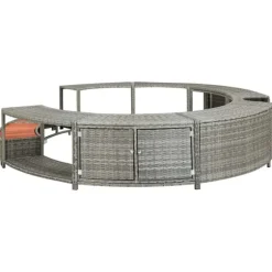 vidaXL spakant polyrattan grå