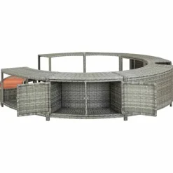 vidaXL spakant polyrattan grå