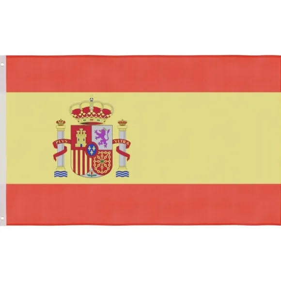 vidaXL Spanien flag og flagstang 6,23 m aluminium