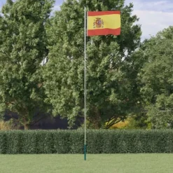vidaXL Spanien flag og flagstang 6,23 m aluminium - Flag & vimpler