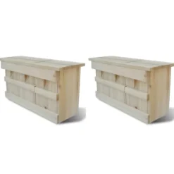 vidaXL spurvehuse 2 stk. træ 44 x 15,5 x 21,5 cm - Fuglehuse
