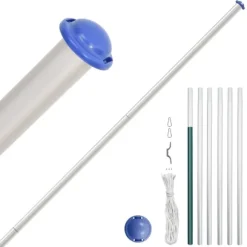 vidaXL Sverige flag og flagstang 6,23 m aluminium
