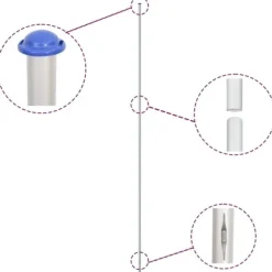 vidaXL Sverige flag og flagstang 6,23 m aluminium