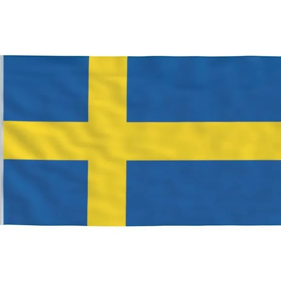 vidaXL Sverige flag og flagstang 6,23 m aluminium - Flag & vimpler