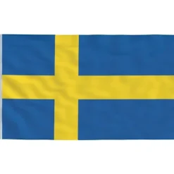 vidaXL Sverige flag og flagstang 5,55 m aluminium