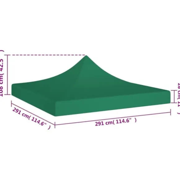 vidaXL tag til festtelt 3x3 m 270 g/m² grøn - Festtelte & havepavilloner – tage