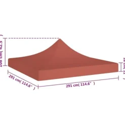 vidaXL tag til festtelt 3x3 m 270 g/m² terrakotta - Festtelte & havepavilloner – tage