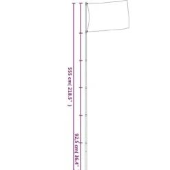 vidaXL teleskopflagstang 5,5 m aluminium sølvfarvet - Flag & vimpler