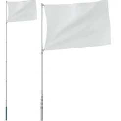 vidaXL teleskopflagstang 5,5 m aluminium sølvfarvet