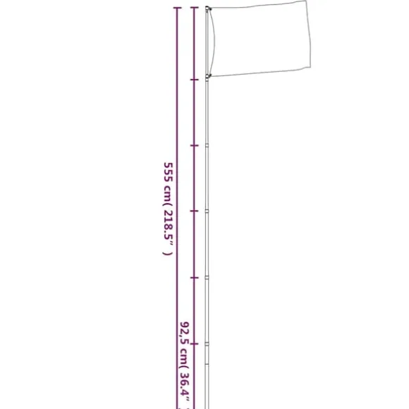 vidaXL teleskopflagstang 5,5 m aluminium sølvfarvet