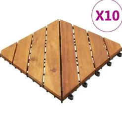 vidaXL terrassefliser 10 stk. 30x30 cm massivt akacietræ - Gulve