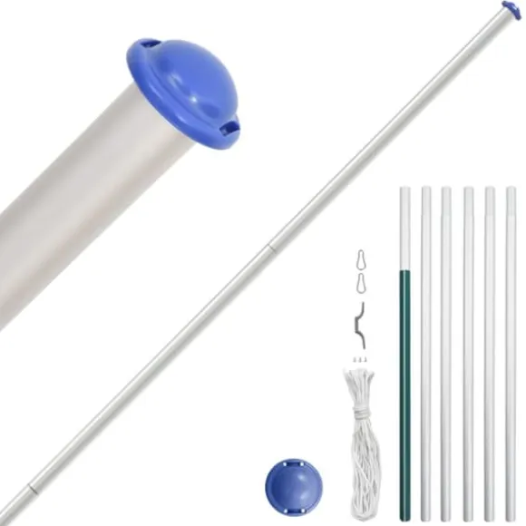 vidaXL Tjekkiet flag og flagstang 6,23 m aluminium - Flag & vimpler