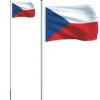vidaXL Tjekkiet flag og flagstang 6,23 m aluminium