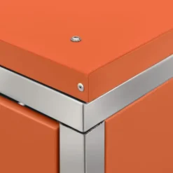 vidaXL tredobbelt skraldespandsskjuler 207x77,5x112,5 cm rustfrit stål - Affaldsspandsskjulere