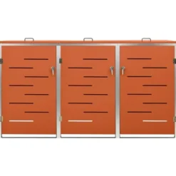 vidaXL tredobbelt skraldespandsskjuler 207x77,5x112,5 cm rustfrit stål - Affaldsspandsskjulere