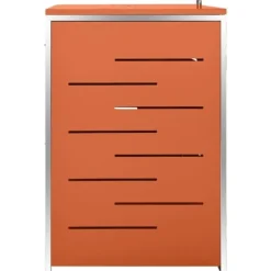 vidaXL tredobbelt skraldespandsskjuler 207x77,5x112,5 cm rustfrit stål - Affaldsspandsskjulere