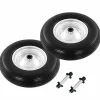 vidaXL trillebørshjul med aksel 2 stk. massivt PU 4.00-8 390 mm