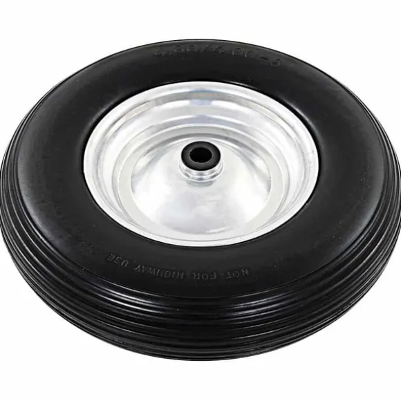 vidaXL trillebørshjul med aksel 2 stk. massivt PU 4.00-8 390 mm