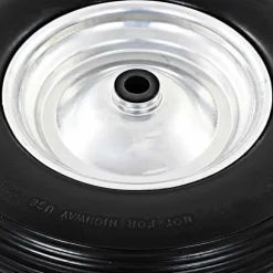 vidaXL trillebørshjul med aksel 2 stk. massivt PU 4.00-8 390 mm