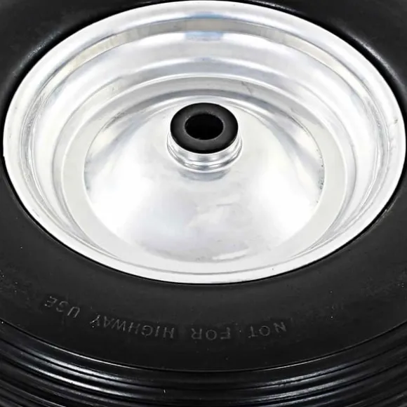 vidaXL trillebørshjul med aksel 2 stk. massivt PU 4.00-8 390 mm