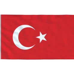 vidaXL Tyrkiet flag og flagstang 6,23 m aluminium