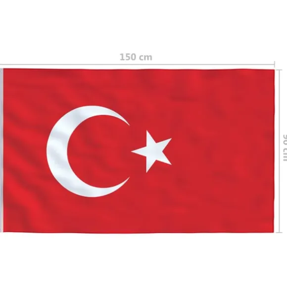 vidaXL Tyrkiets flag 90x150 cm