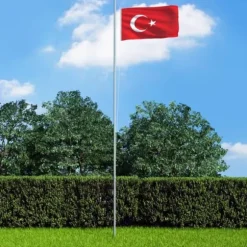 vidaXL Tyrkiets flag 90x150 cm - Flag & vimpler