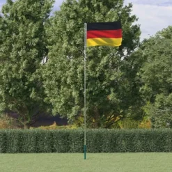 vidaXL Tyskland flag og flagstang 5,55 m aluminium - Flag & vimpler