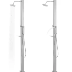 vidaXL udendørsbruser lige design rustfrit stål