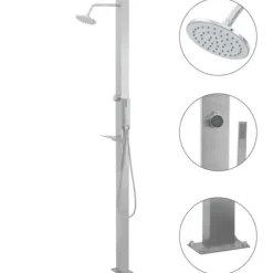 vidaXL udendørsbruser lige design rustfrit stål - Pool & spa – tilbehør