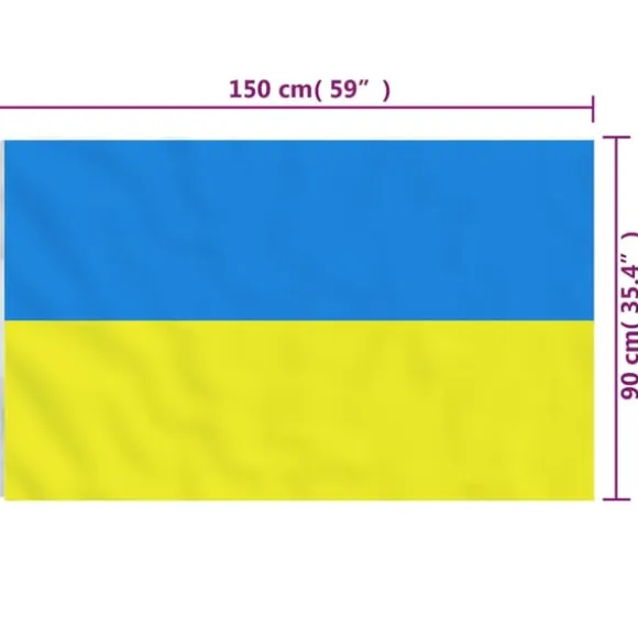 vidaXL Ukraine flag med messingøjer 90x150 cm
