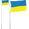 vidaXL Ukraine flag og flagstang 5,55 m aluminium