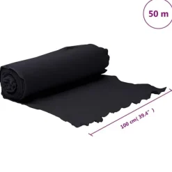vidaXL ukrudtsdug 1x50 m polyesterfibre sort