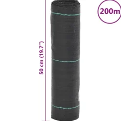 vidaXL ukrudtsdug 0,5x200 m PP sort
