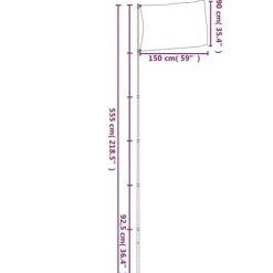 vidaXL USA flag og flagstang 5,55 m aluminium
