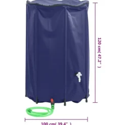 vidaXL vandtank med hane sammenfoldelig 1000 l PVC - Vandingsartikler
