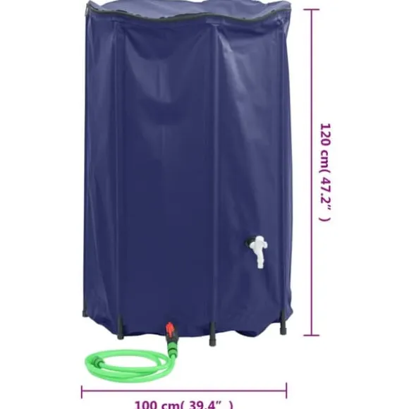 vidaXL vandtank med hane sammenfoldelig 1000 l PVC - Vandingsartikler