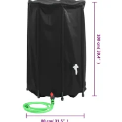 vidaXL vandtank med hane sammenfoldelig 500 l PVC - Vandingsartikler