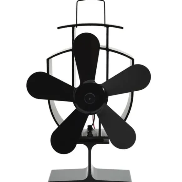 vidaXL varmedrevet ovnventilator 5 blade sort - Brændekomfur – blæsere