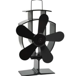 vidaXL varmedrevet ovnventilator 5 blade sort - Brændekomfur – blæsere