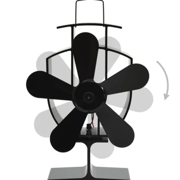 vidaXL varmedrevet ovnventilator 5 blade sort - Brændekomfur – blæsere